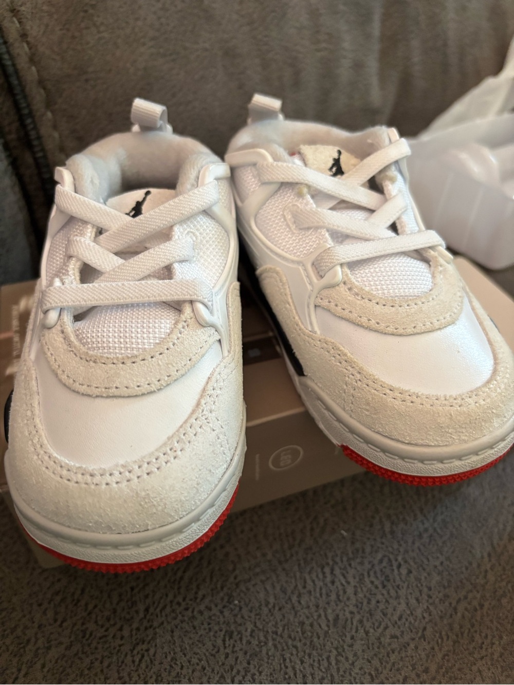 Jordan Kids White, Black and Red Chunky Sneakers - Picture 4 of 4